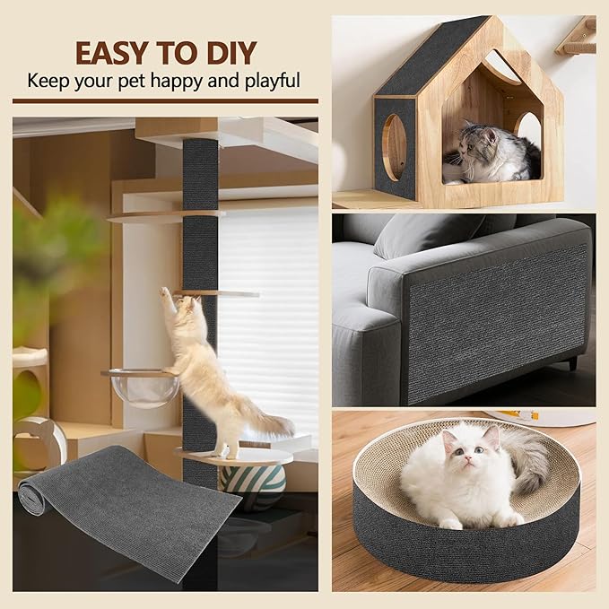 Cat Scratch Furniture Protector, 39.4"x15.8" Self Adhesive Cat Scratch Mat Pad - Image 5