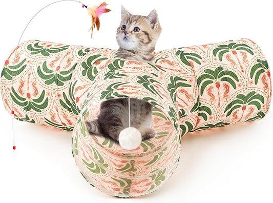 Tempcore Pet Cat Tunnel Tube Cat Toys 3 Way Collapsible, Cat Tunnels by Tempcore