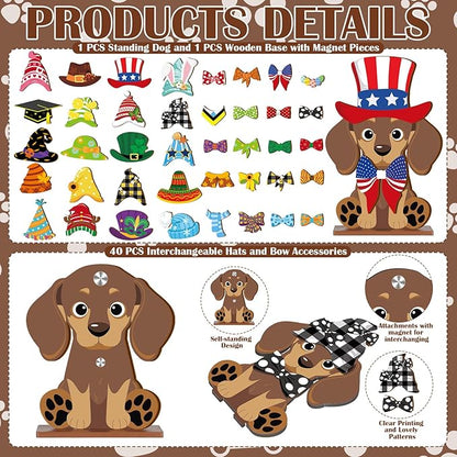 42 Pcs Small Interchangeable Dog Sign Holiday Summer Decor Seasonal Table - Image 3
