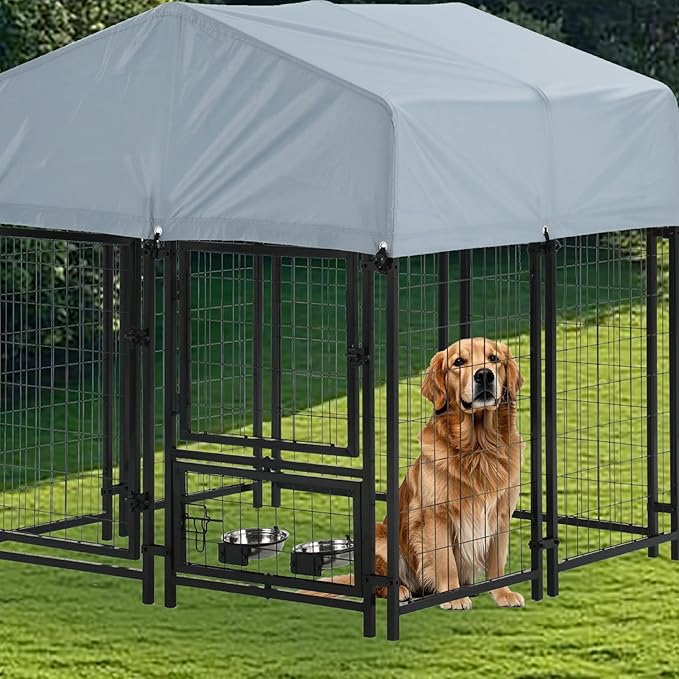 Outdoor Dog Enclosure Heavy Duty Dog Kennel House Mesh Dog Big Cage Pet Kennel - Image 7