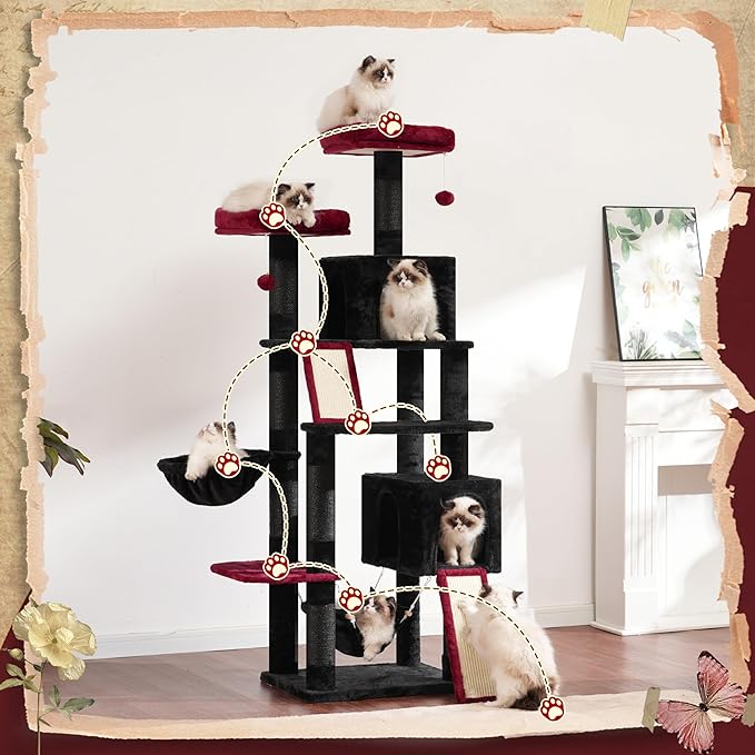 Gitelsnour Cat Tree for Indoor Cats, Gothic Sturdy Cat Tree House - Image 6