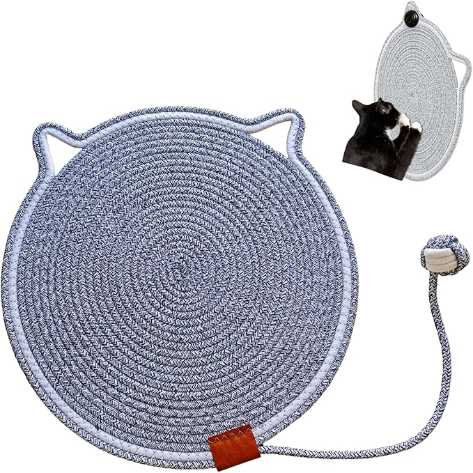 Cat Scratcher Mat, Natural Cotton Rope Cat Scratching Pad, 16.9'' Round Cat by Unknown