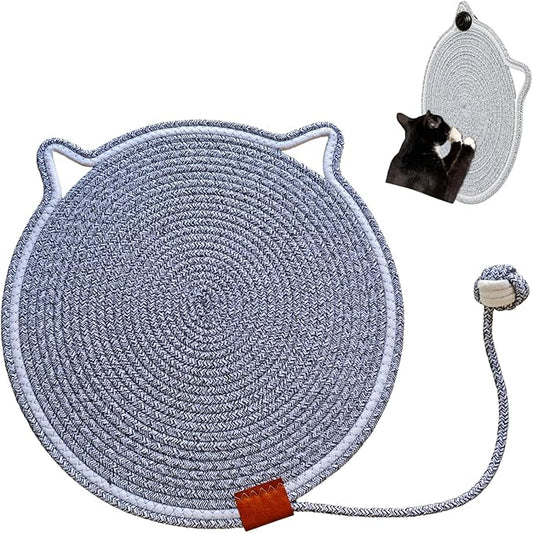 Cat Scratcher Mat, Natural Cotton Rope Cat Scratching Pad, 16.9'' Round Cat by Unknown
