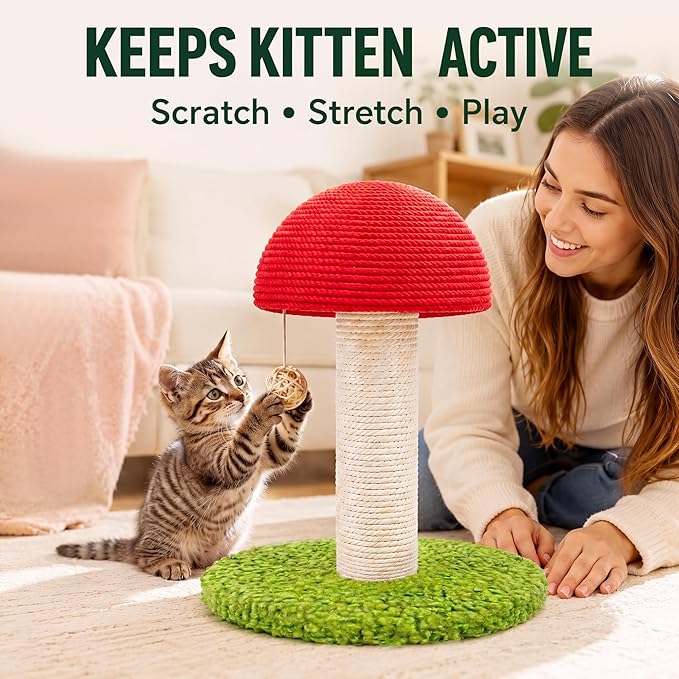 Mushroom Cat Scratching Post 11" - Image 2