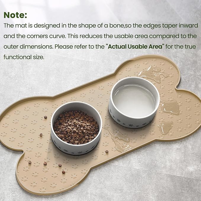 PWTAA Dog Food Mat Anti-Slip Silicone Dog Bowl Mat Thicker Pet Placemat - Image 4