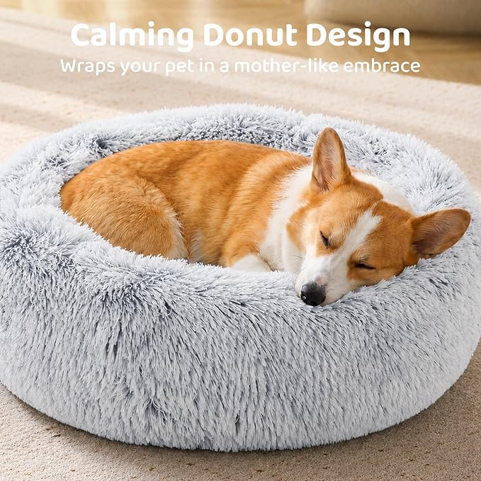 JOLLYVOGUE 23" Dog & Cat Bed, Calming Anti-Anxiety Pet Bed - Image 2