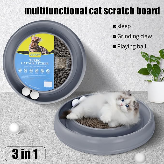 Cat Scratcher Toy Ball Track for Indoor Cats, Round Interactive Scratching - Image 2