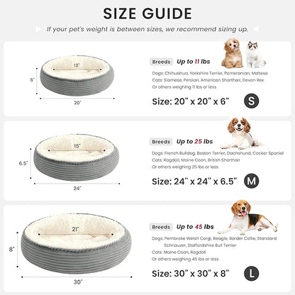 Love's cabin Round Donut Cat and Dog Cushion Bed, 24in Pet Bed - Image 4