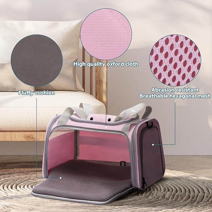 PETSFIT Cat Carrier for Large Cats, Dog Carriers for Small Dogs Under 25 Lbs - Image 4