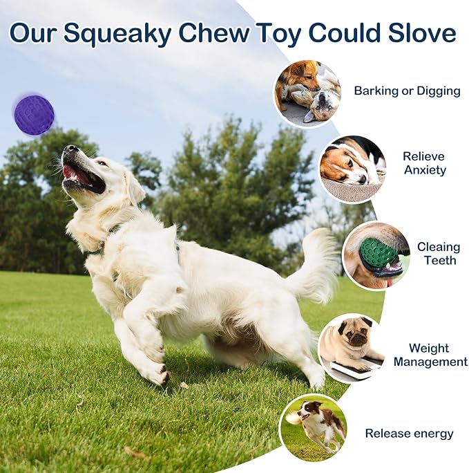2 Pack Indestructible Squeaky Dog Balls - Image 5