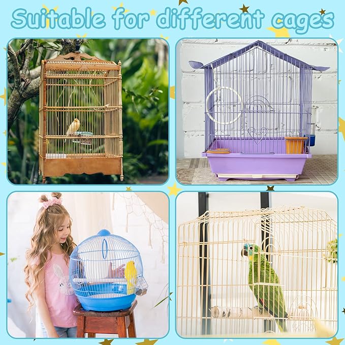 Shappy Large Bird Cage Cover, Bird Cage Seed Catcher, Adjustable Star Pattern - Image 6