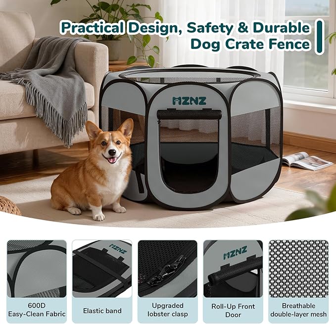 Dog Playpen, Portable Puppy Pet Crate Indoors - Image 7