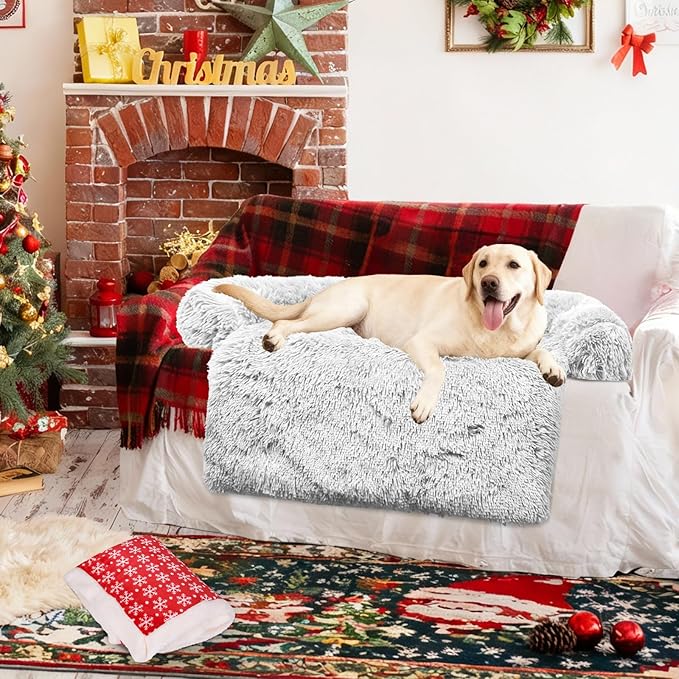 GGIB Calming Dog Bed Christmas Throw Blanket Fluffy Plush Dog Mat Furniture - Image 6