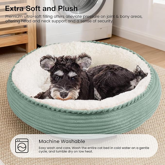 Love's cabin Round Donut Cat and Dog Cushion Bed, 24in Pet Bed - Image 7