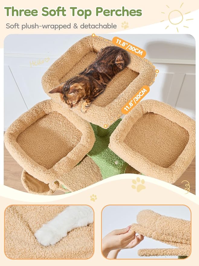 Taoqimiao 76-Inch Cat Tree XXL for Large Cats, Giant Cat Tower - Image 4