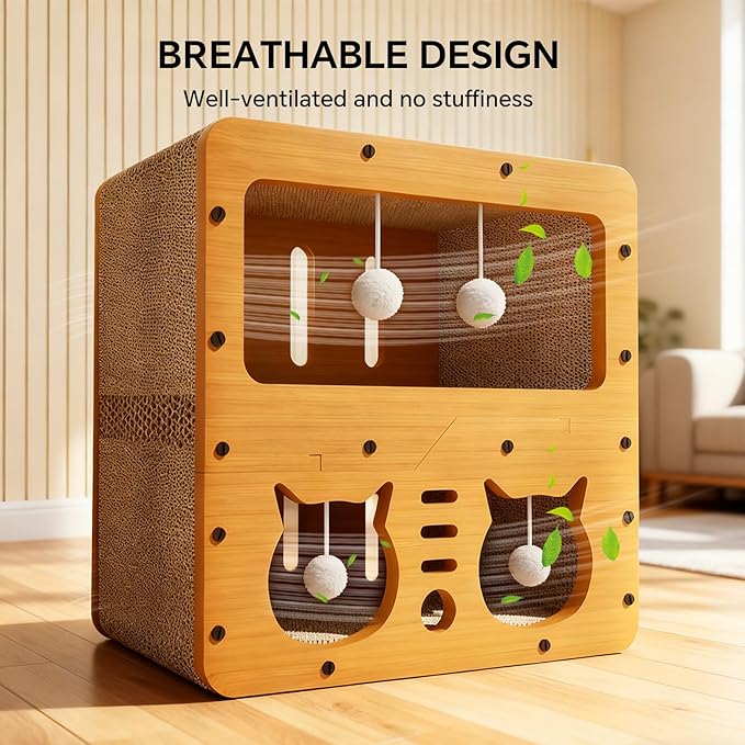 Cat Scratcher House, 2-in-1 Cardboard Cat House - Image 6