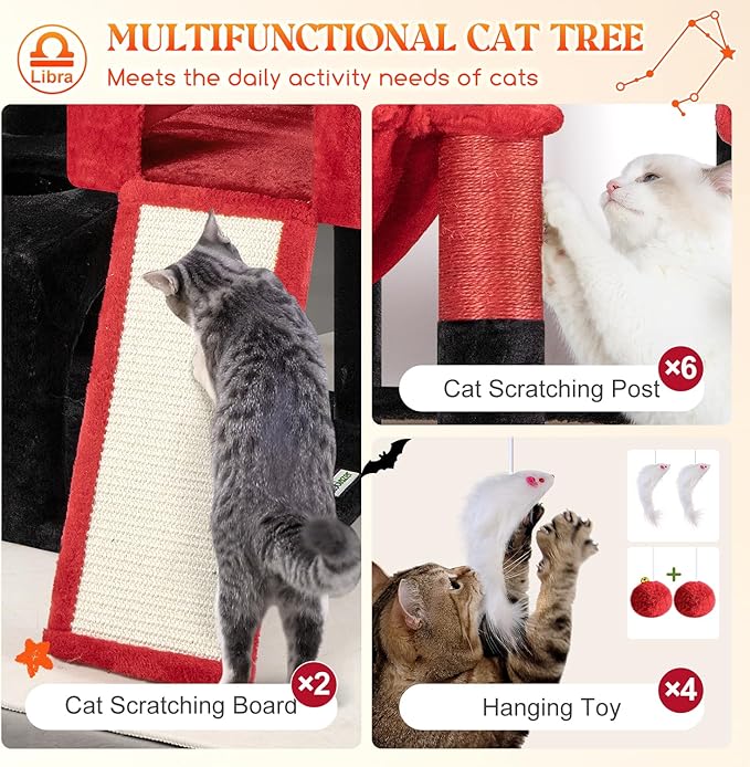 Globlazer Heavy Duty Cat Tree 78 inch Sturdy Gothic Cat Tower - Image 5