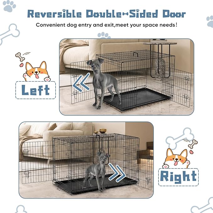 DUMOS Dog Crate, 48 Inch Large Double Door Dog Cage - Image 6