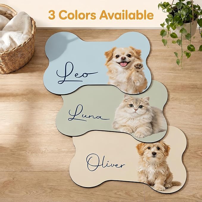 Personalized Dog & Cat Mat for Food & Water Bowls, Custom Pet Food Mat - Image 5