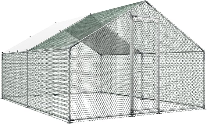 VEVOR Large Metal Chicken Coop, 9.8x13.1x6.5 ft Large Walk in Chicken Runs - Image 11