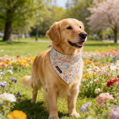 ARING PET Girl Dog Bandana, Spring Summer Daisy Floral Pet Bandana Scarf - Image 5