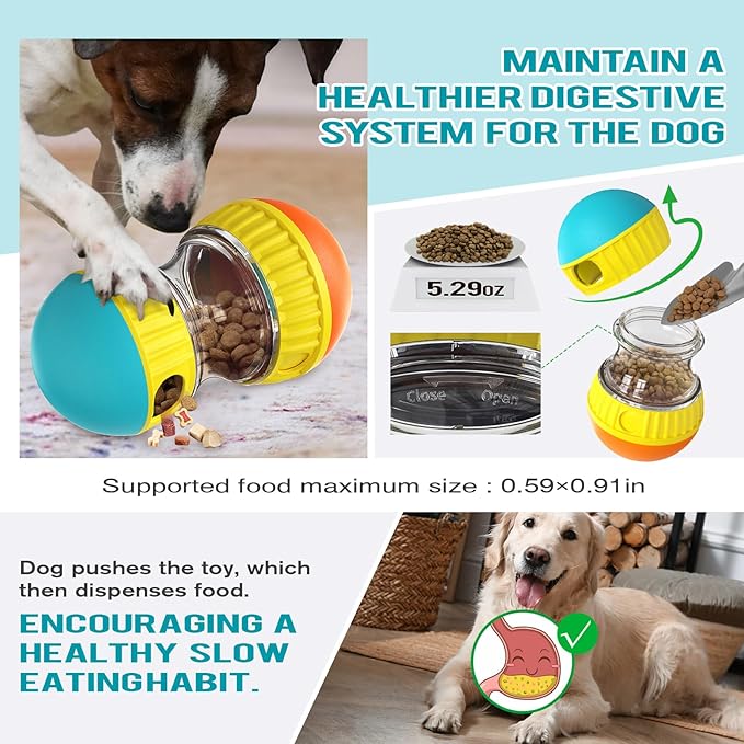 BSISUERM Dog Treat Dispensing Puzzle Toy Adjustable Food Dispenser Slow Feeder - Image 4