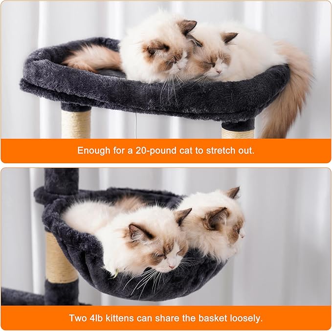 Heybly Cat Tree, 68 inch Multi-Level Cat Tower - Image 4