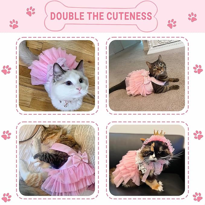 Dog Dresses, Fashion Pet Dog Clothes, Striped Mesh Puppy Dogs Princess Dresses - Image 5