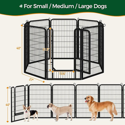 Yaheetech Dog Playpen, 40 Inch 8 Panels Heavy Duty Metal Pet Fence - Image 9