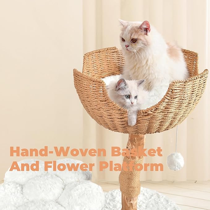 Easyego Modern Cat Tree, 39.9" Aesthetic Wood Cat Tree Tower - Image 4