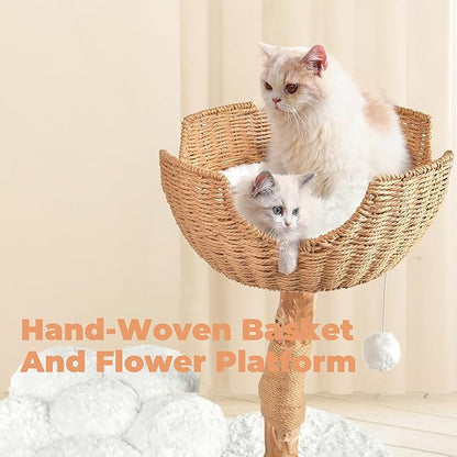 Easyego Modern Cat Tree, 39.9" Aesthetic Wood Cat Tree Tower - Image 4