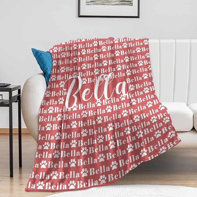 Personalized Paw Print Dog Blanket - Image 5