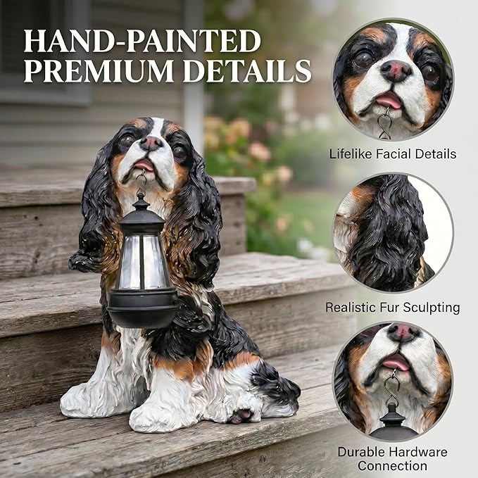 Cavalier King Dog Garden Statue - Image 5