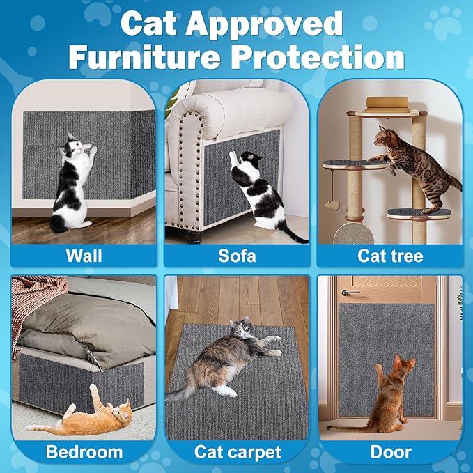 ENONCI Cat Carpet Protector 47.2"x15.8", Wall Corner Cat Scratcher Pad - Image 6