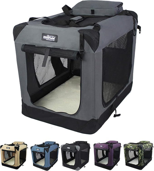 EliteField 3-Door Folding Soft Dog Crate by EliteField
