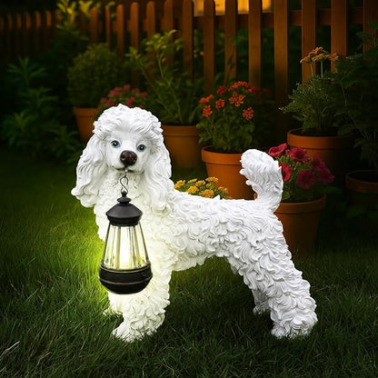 White Poodle Dog Garden Statue - Image 2