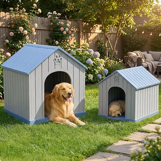 VIXZEN Outdoor Dog House, Resin Material, Large Outdoor Dog House - Image 2
