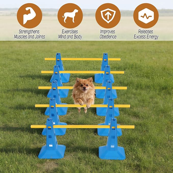Dog Agility Hurdle Cone Set, Dog Agility Course Backyard Set - Image 4