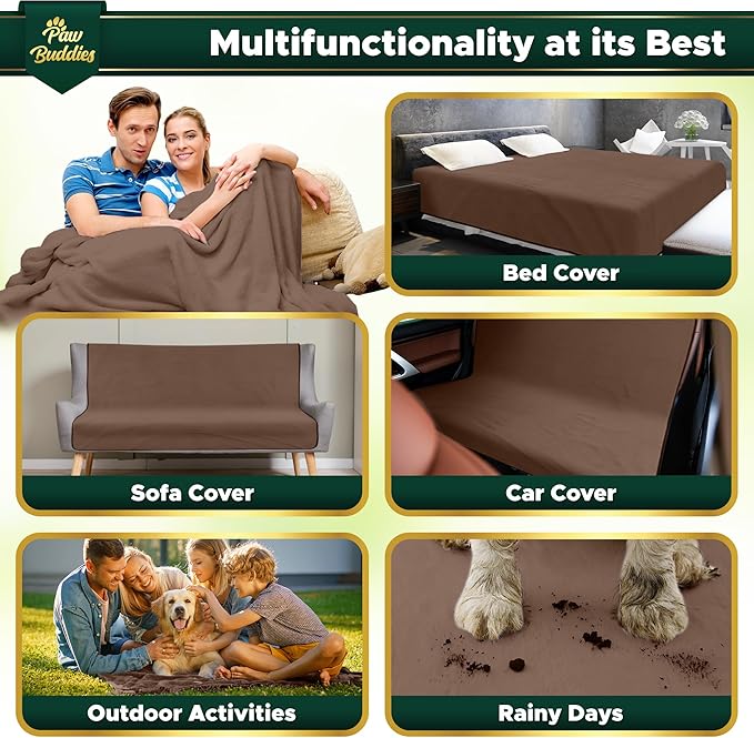 Paw Buddies Premium Waterproof Blanket 80"x90" Velvet-Feel Reversible Throw – - Image 4