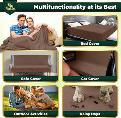 Paw Buddies Premium Waterproof Blanket 80"x90" Velvet-Feel Reversible Throw – - Image 4