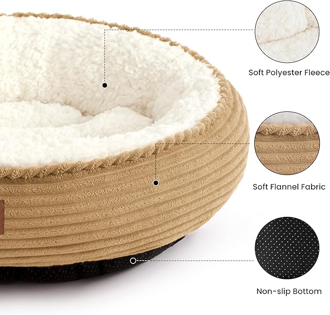 Love's cabin Round Donut Cat and Dog Cushion Bed, 30in Pet Bed - Image 2