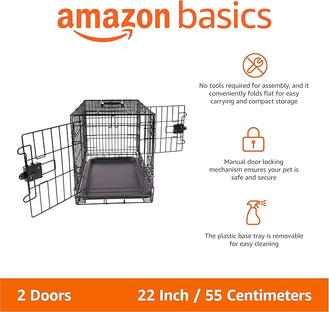 Amazon Basics Portable, Foldable Metal Wire Dog Crate - Image 2