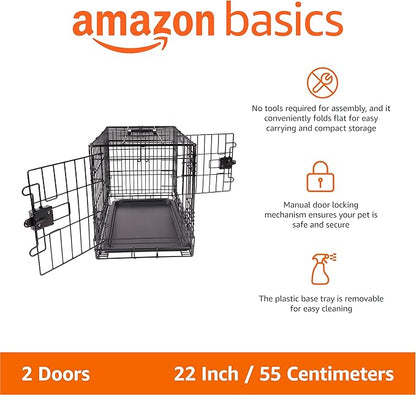 Amazon Basics Portable, Foldable Metal Wire Dog Crate - Image 2