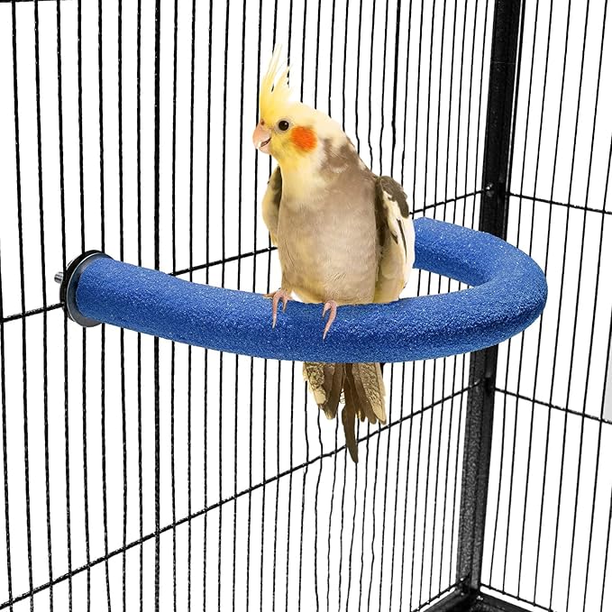 FrgKbTm U Shape Parrot Perch Stand Toy Bird Platform Sand Paw Grinding Clean by FrgKbTm