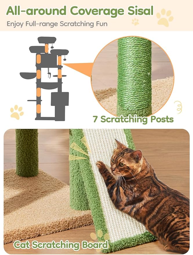Taoqimiao 76-Inch Cat Tree XXL for Large Cats, Giant Cat Tower - Image 6