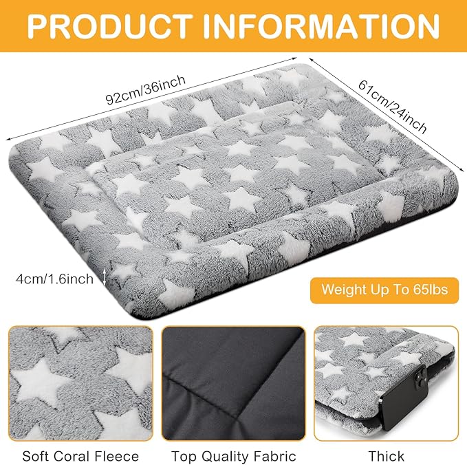 VitalCozy 4 Pcs Dog Crate Pads, Ultra Soft Warm Washable Anti-Slip Kennel Bed - Image 2