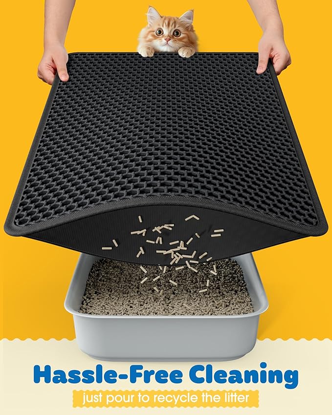 Cat Litter Mat - 30'' x 24'' Large Litter Trapping Mat, Waterproof, Urine-Proof - Image 4
