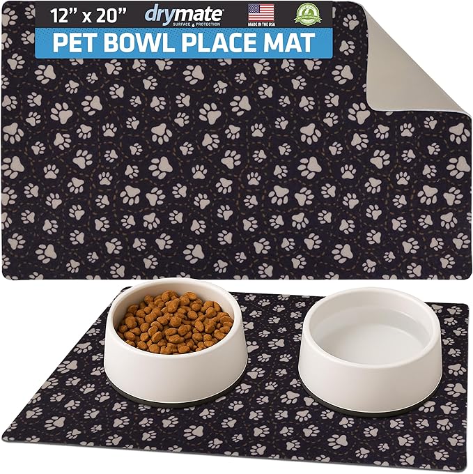 Drymate Pet Bowl Placemat, Dog & Cat Food Feeding Mat by Drymate