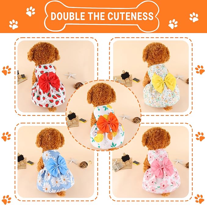 TAPBULL Dog Dresses, Fashionable Pet Dog Clothes, Cute Cat Birthday Dress Outfit - Image 5