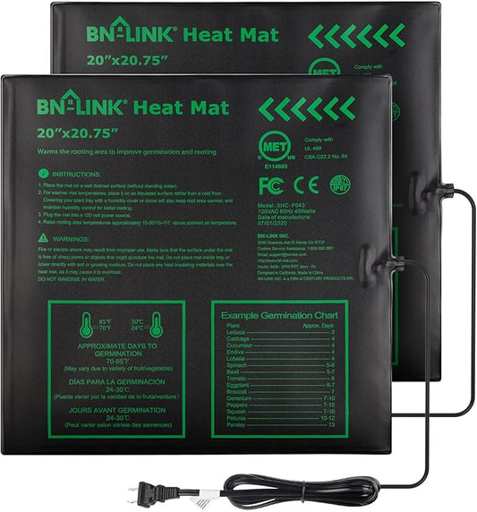 BN-LINK Seedling Heat Mat Warm Hydroponic Heating Pad Waterproof 20" x 20.75" by BN-LINK